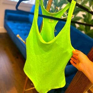 Lime green TNA bodysuit